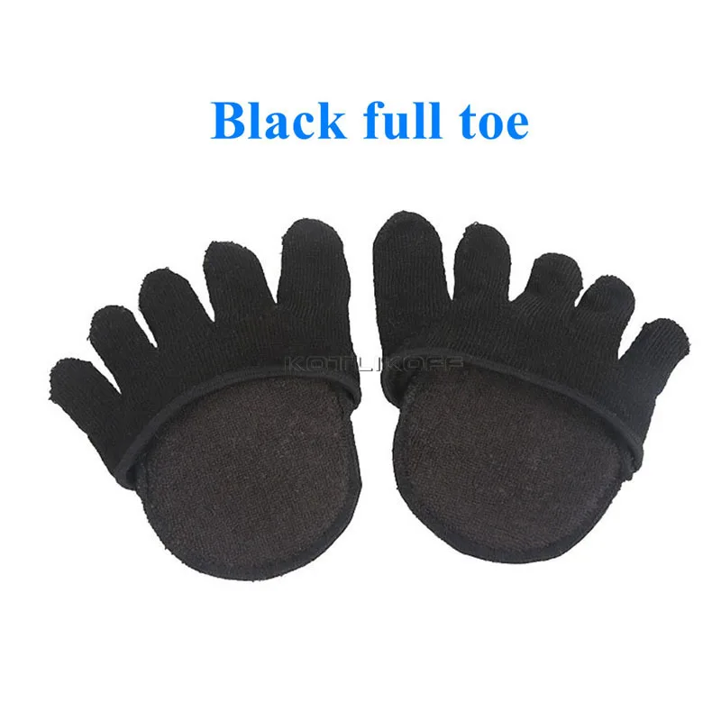 Black full toe 1 пара хлопок Полустельки колодки стельки для ухода за ногами Обезболивание для носка стопы Массажный гель метатарзальный носок Поддержка колодки стельки стопы - Цвет: Black full toe