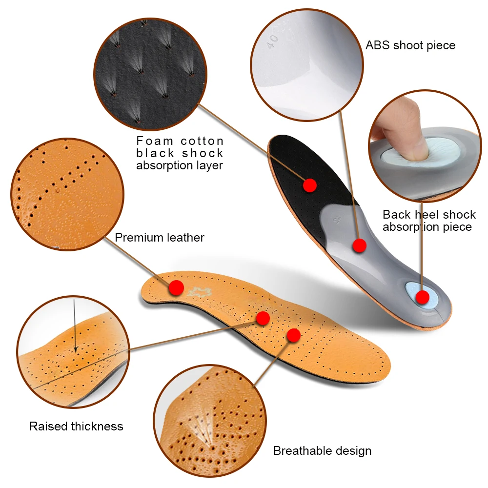 Silicone Orthotic Insoles For Men's Flatfeet Leather Casual Shoes Accessories Women Varus O X Leg Arch Support Instep Full Pads