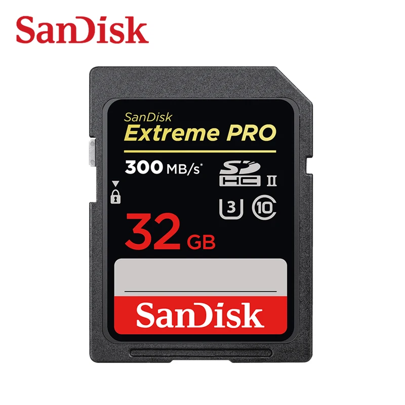 Карта памяти SanDisk 32 Гб 64 128 ГБ sd-карта SDXC Extreme PRO 300 МБ/с./с флеш-накопитель для камеры