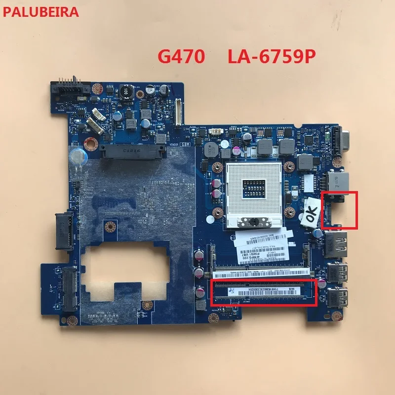 PALUBEIRA для Lenovo G470 Материнская плата ноутбука LA 6759P 100% работы|Материнские платы| |