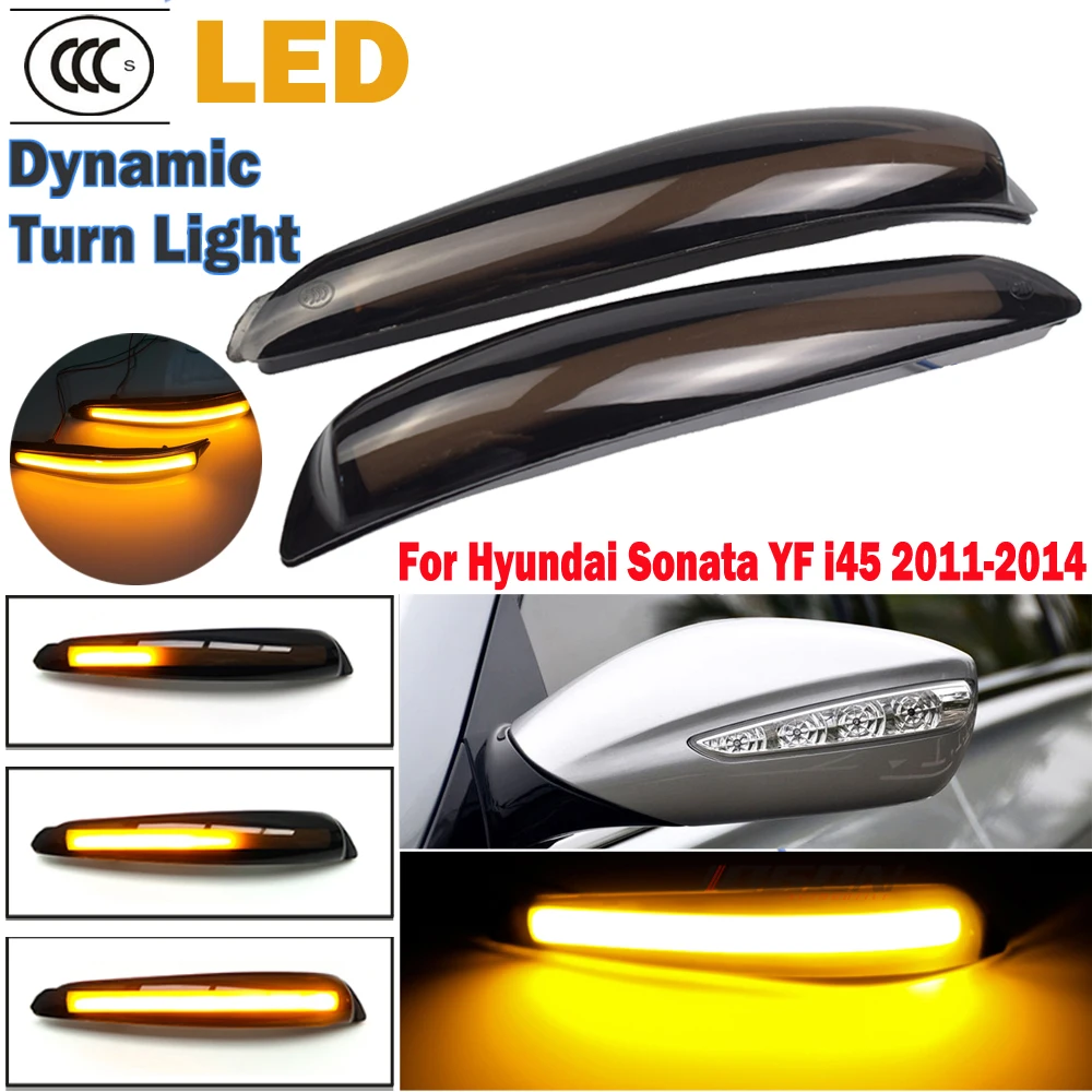 

2pcs For Hyundai Sonata YF i45 2011 2012 2013 2014 Side Wing Mirror LED Dynamic Blinker Sequential Turn Signal Indicator
