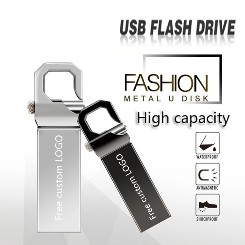 

USB Flash Drive 64GB metal pen drive flash disk 128GB 32GB 16GB pendrive usb stick 8GB 4GB flash memory stick Free custom LOGO