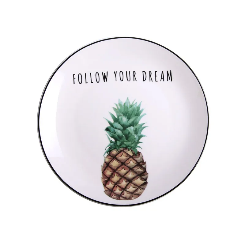 Керамическая домашняя посуда с рисунком кактуса в стиле Ins стейк десертная