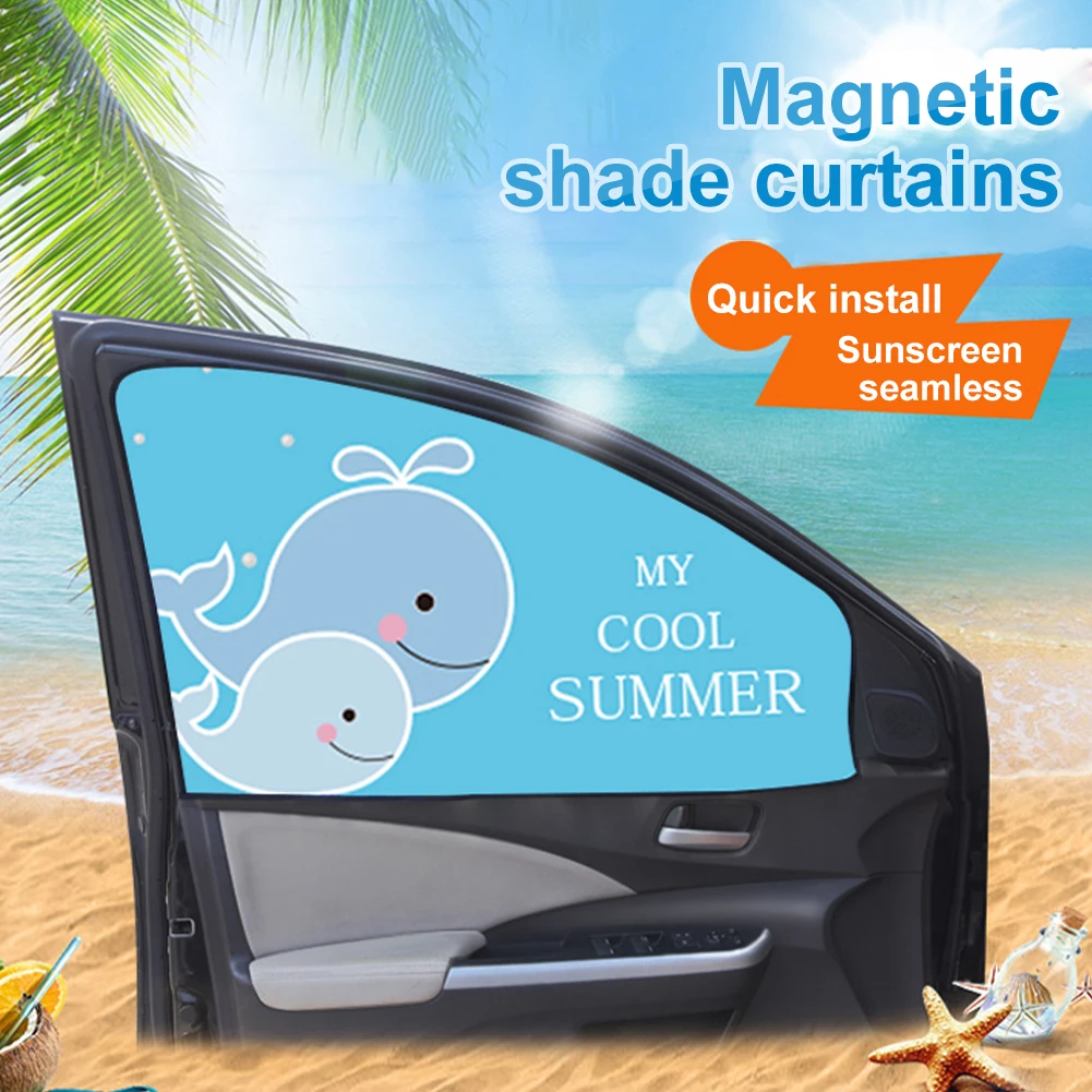 

1PCS Universal Magnetic Car Side Window Sunshade Cover Curtain Window Sun Visor Protector For Kids Children Cartoons Car Shade