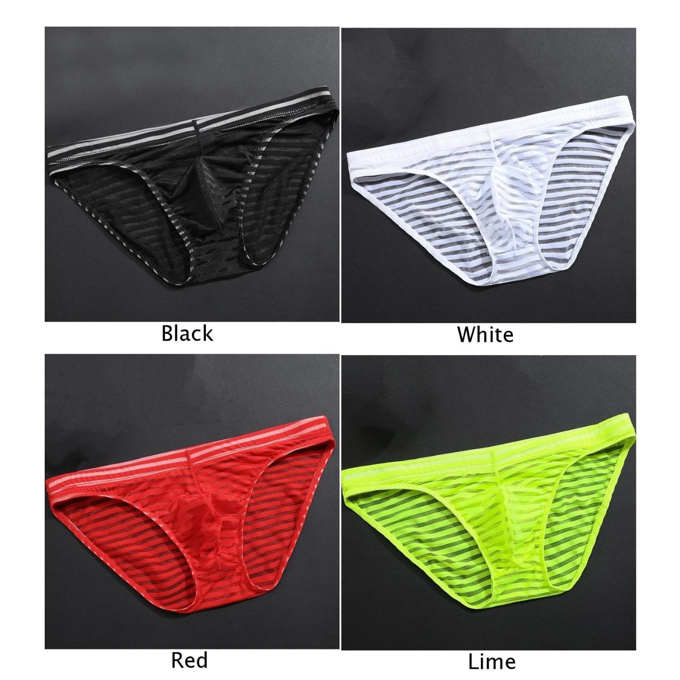 Треугольные трусики тонкие трусы мужские прозрачные полосатые Танга