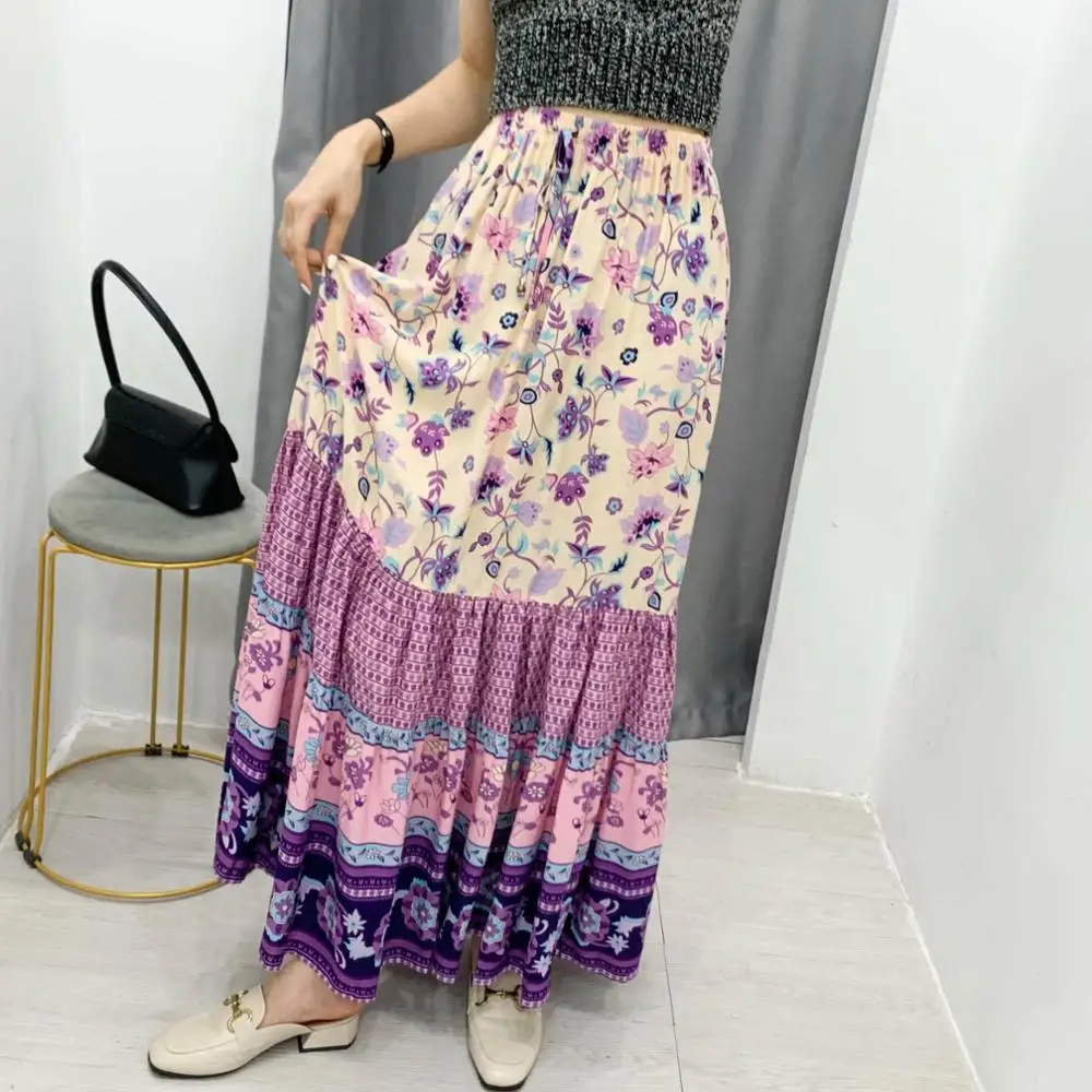 

2020 NEW Autumn women skrit print ankle length skirt fashion casual female woman clothes