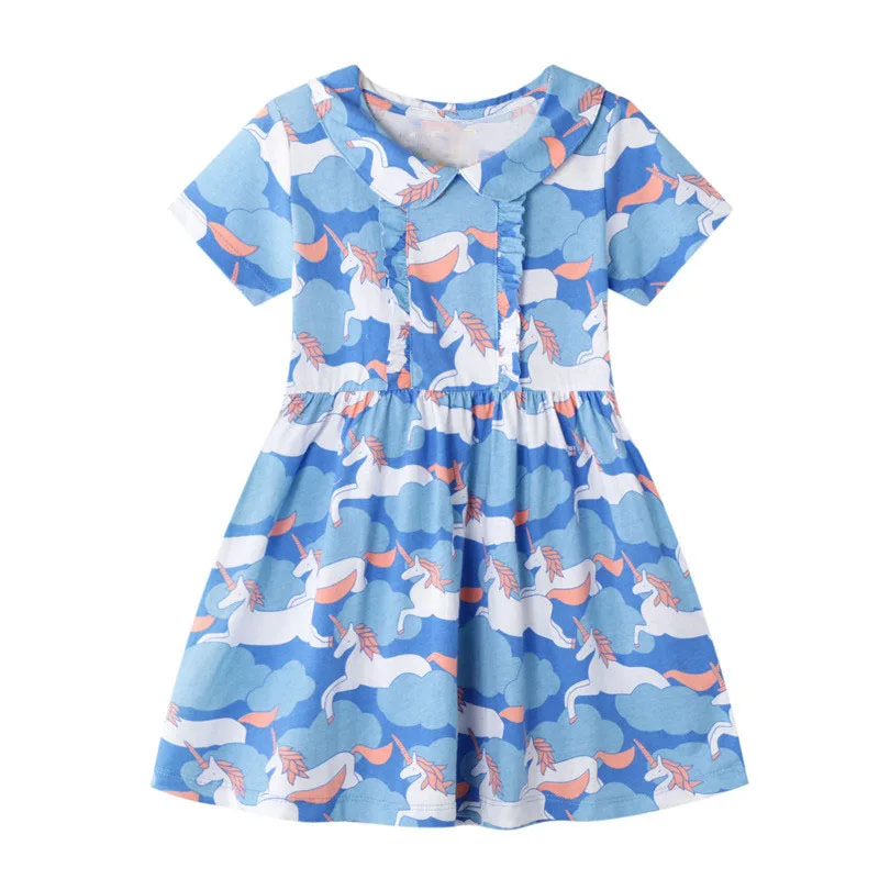 2021 Unicorn Girl Dress Vestidos Sukienki Kids Dresses For Girls Summer Robe Fille Vestido Infantis Menina Costume | Детская одежда и