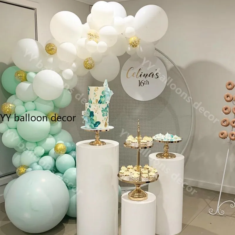 146 шт./компл. Macaroon мятный шар арочный комплект золотые конфетти шары из латекса