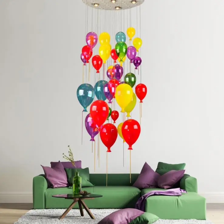 Креативный цветной шар для детской комнаты хрустальная люстра гостиной