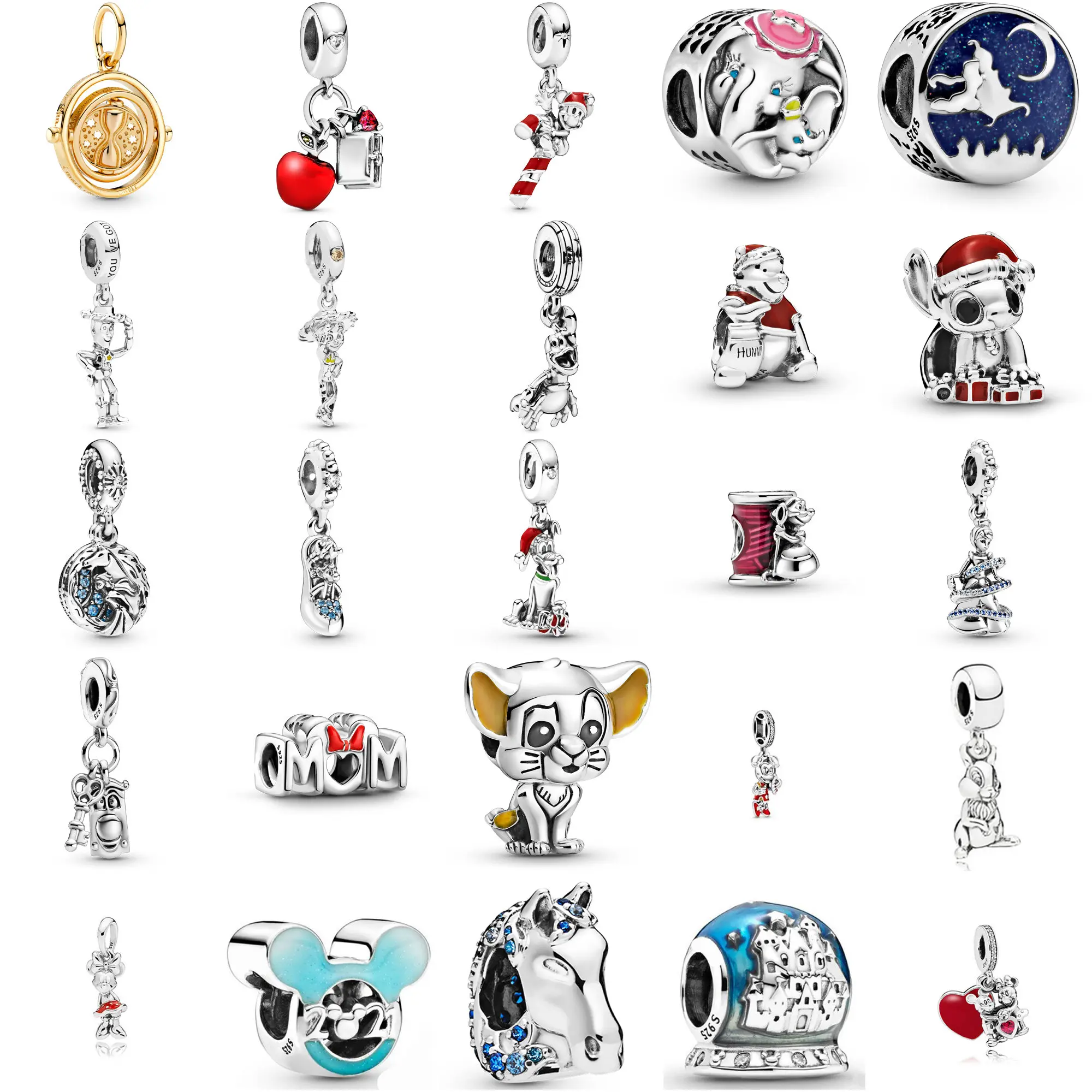 

Genuine 925 Sterling Silver Famous Glass Slipper Mice Dangle Charm Fit Original Pandora Bracelets for Jewelry Birthday Gift