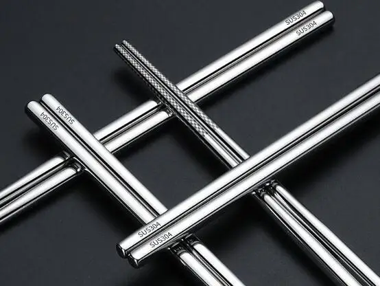 100 пара/лот пищевой топ 304 нержавеющая сталь посуда палочки для еды из