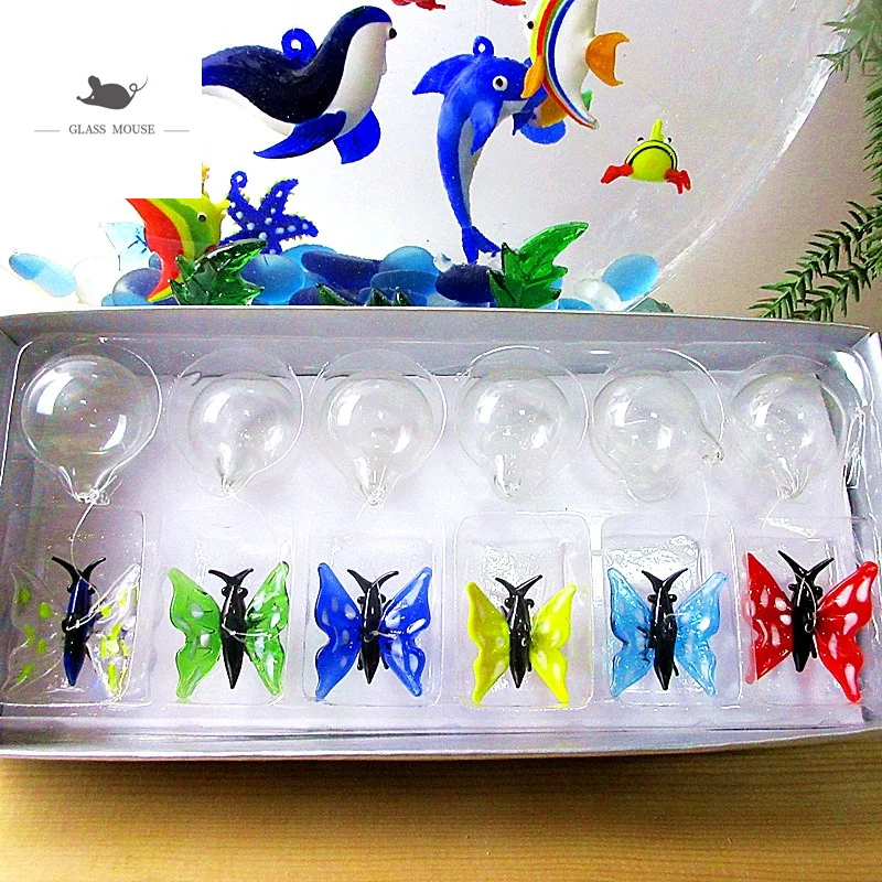 6 шт. на заказ ручной работы Плавающие Стеклянные рыбки миниатюрная статуэтка