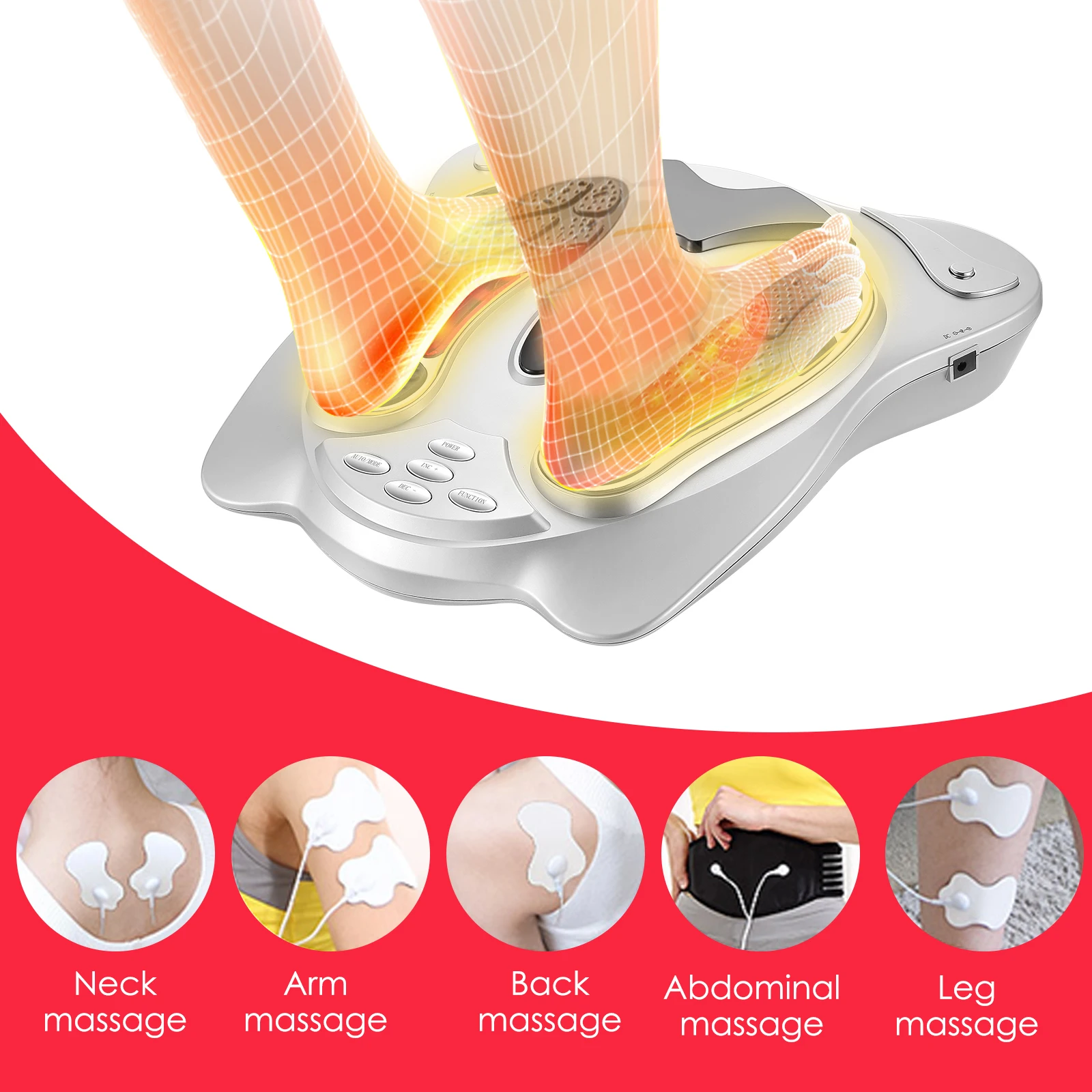 

EMS & TENS Muscle Stimulator Foot Massager Improve Circulation Relieve Tired Feeling Foot and Leg Pain Heavy Lower Neuralgia