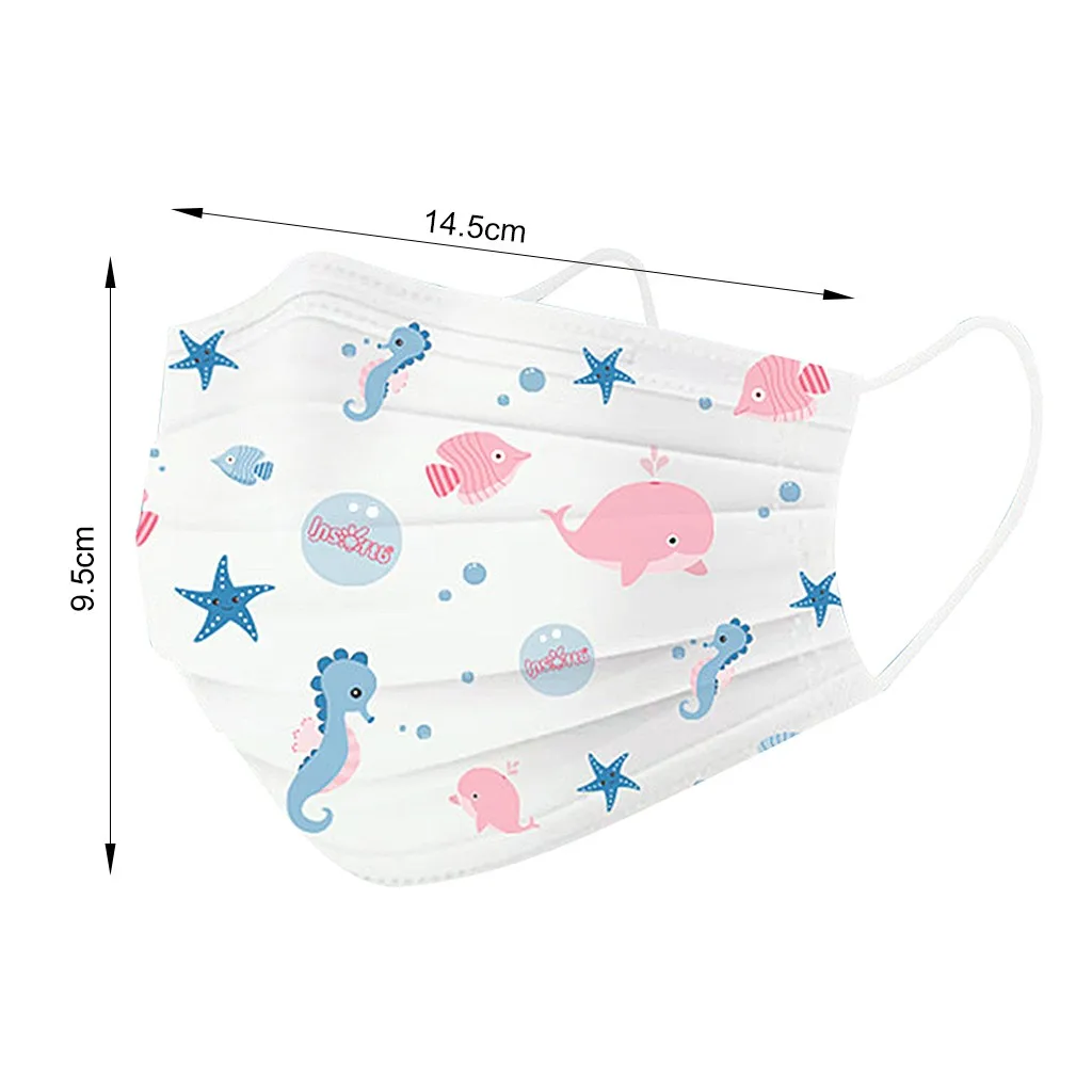 

25/50/75/100PCS Disposable Non-woven Face Mask Fashion Colored Printing Children Mouth Cover Mouth Mask With Design Masque