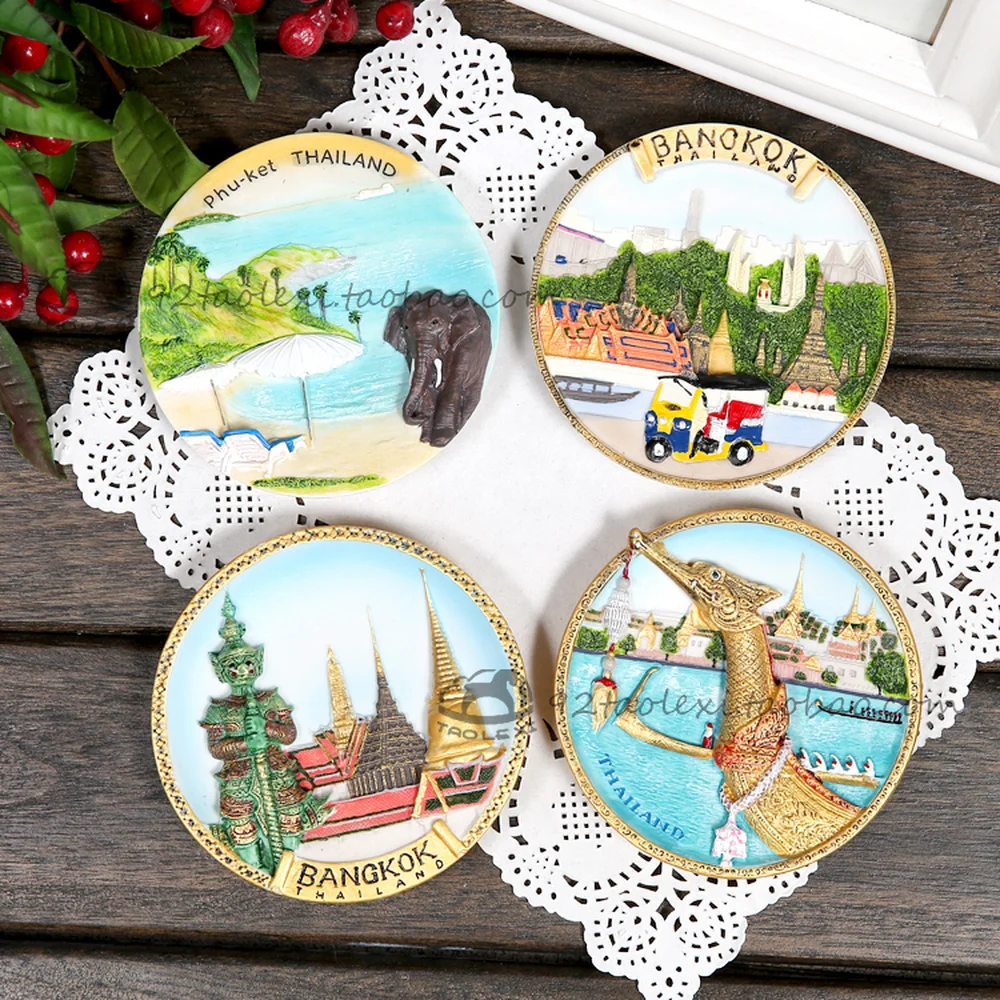 Большой магнит на холодильник BABELEMI из Таиланда Пхукет нефрит Будда храм Тук 3d