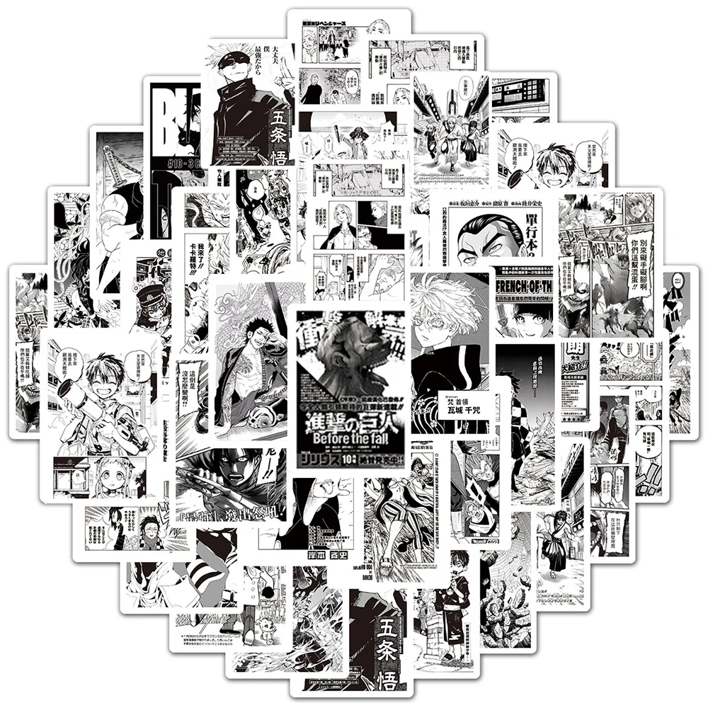 103050100pcs mix anime jujutsu kaisen demon slayer stickers decals laptop phone car cool waterproof sticker kid classic toy free global shipping