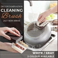 kitchen sponge brush cleaning descaling rust knife dish pan pot cleaner strong eraser decontamination remover with hand handle