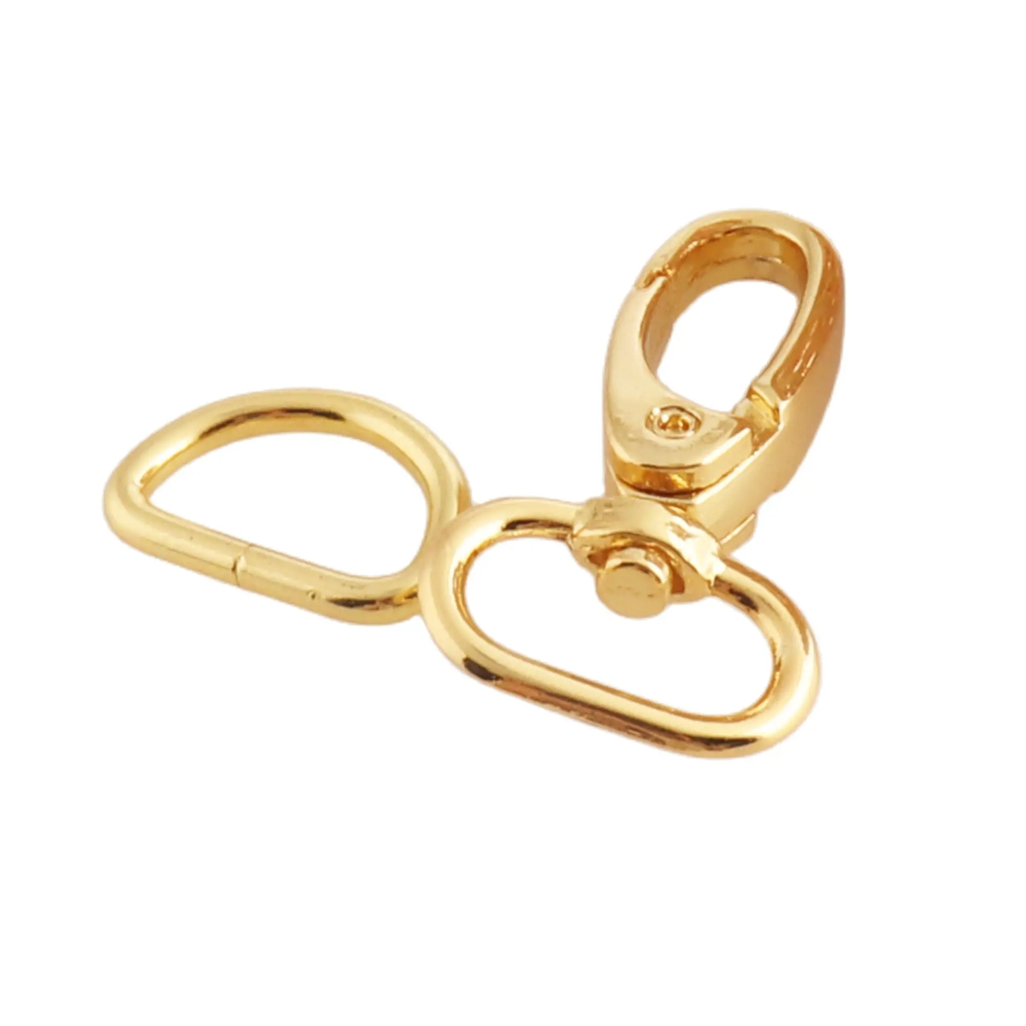 10 комплектов Поворотный замок-карабин застежками D кольца 20 мм золото застежка