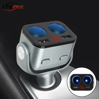 car splitter cigarette lighter socket usb quick charger fast charging adapter auto accessories interior universal 12v