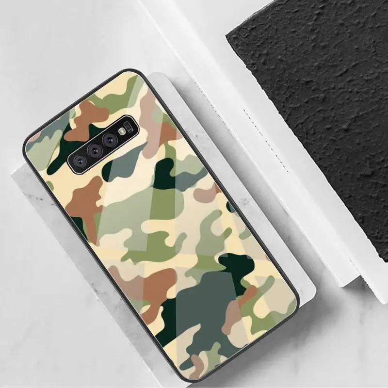 Чехол для телефона Камуфляжный армейский из закаленного стекла Samsung S20 Plus S7 S8 S9 S10