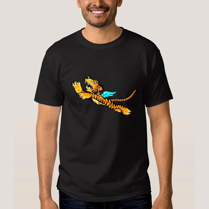 

Flying Tigers Avg China 1942 Airforce Pilots Led Shirt 2019 Logo T-Shirt Simple Cotton Tee Shirt To Order