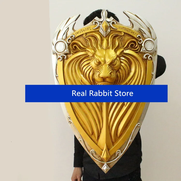 [Забавный] Масштаб 1:1 61 см имитация вау Кинг ллана щит льва Смола модель оружия