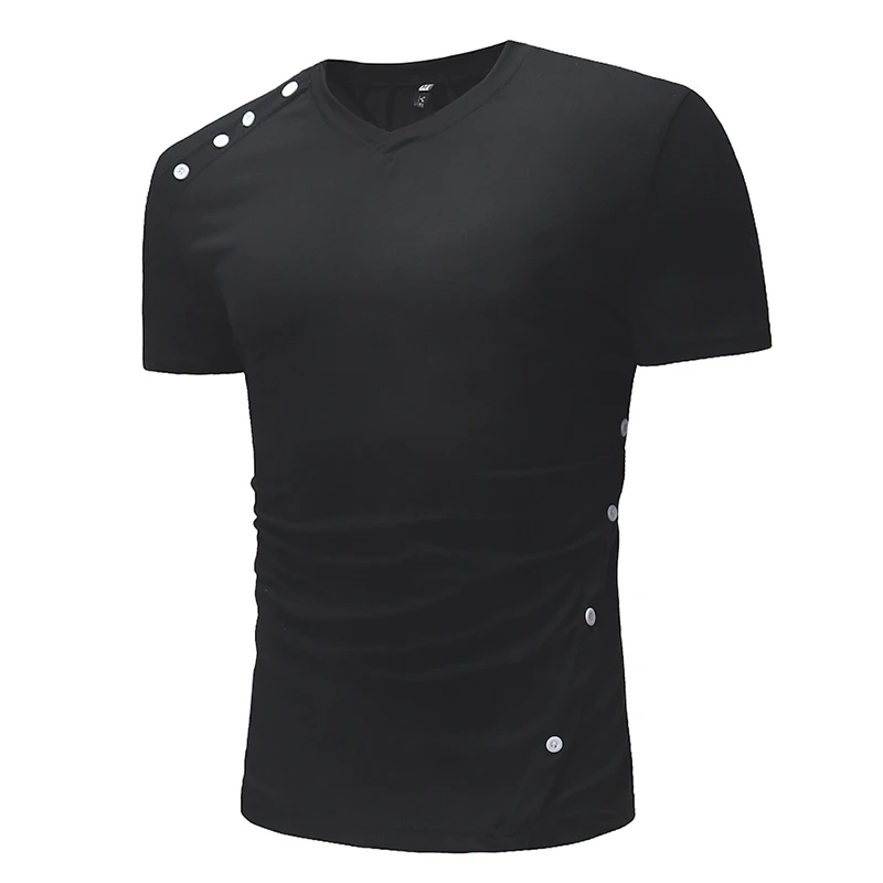 2021 Новая летняя модная мужская футболка с коротким рукавом и пуговицами