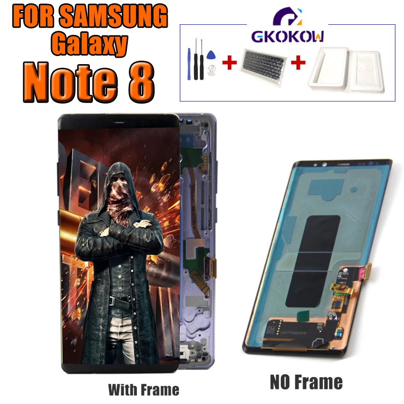 Amoled N950f ЖК-дисплей для samsung Galaxy Note 8 ЖК-экран рамка в сборе SM-N950F ЖК-экран с черной точкой