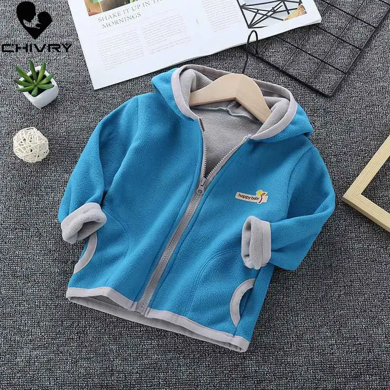 Шерстяное пальто на молнии с капюшоном для маленьких мальчиков и девочек Верхняя