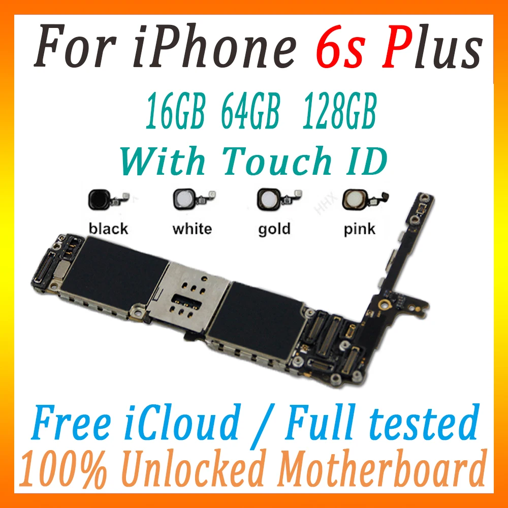 Бесплатный iCloud для iPhone 6S plus оригинальная материнская плата с/без touch ID, разблокированная материнская плата для iPhone 6S P Панель