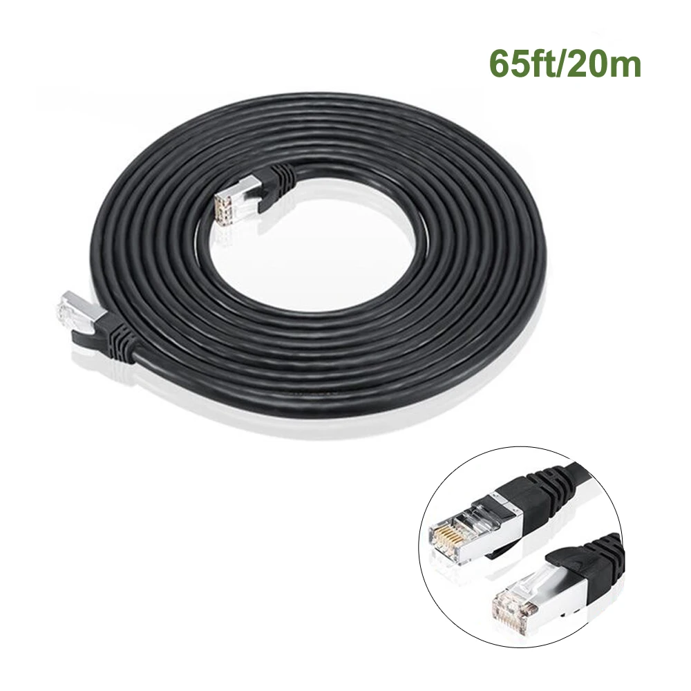 20 м плоский кабель Ethernet компьютерный Разъем сетевого кабеля Cat6 витая пара 8 ядро