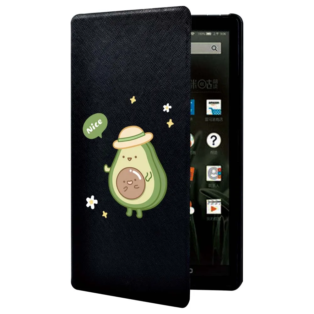 Кожаный чехол с откидной крышкой для планшета авокадо Amazon Fire 7 (5-го/7-го/9-го