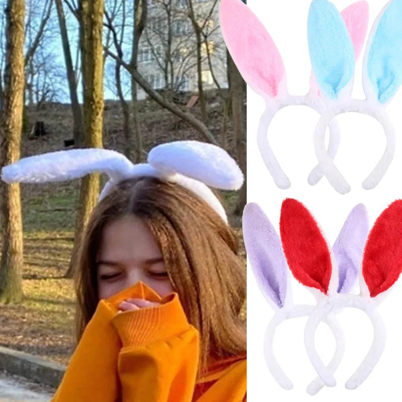 

New Easter Adult Kids Cute Rabbit Ear Headband Prop Plush Hairband Anime Cosplay Bunny Ear Hairband Party Decorations for Women