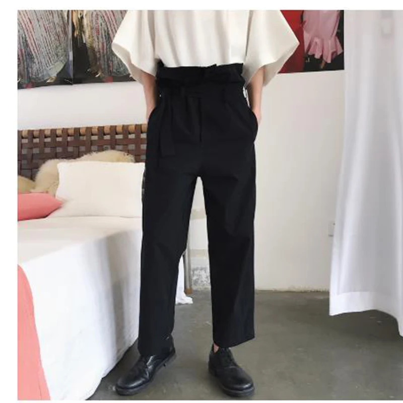 Мужские высокие Свободные повседневные брюки в японском стиле ретро модные мужские женские прямые от AliExpress RU&CIS NEW