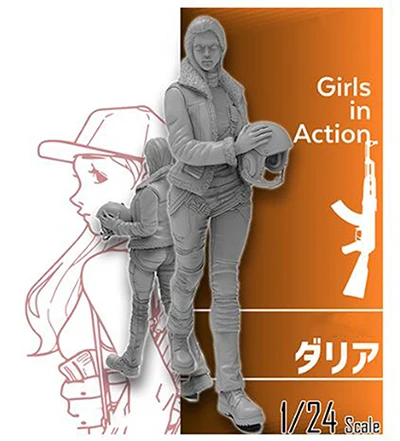 Разобранная летняя пилотная девушка 1/24 современная 75 мм историческая фигурка из