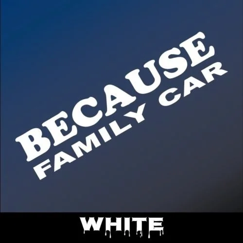 

6" BECAUSE FAMILY window Decal Funny window Vinyl Sticker JDM Racing Window Decal ill Sticker Vinyl Decals window window decal