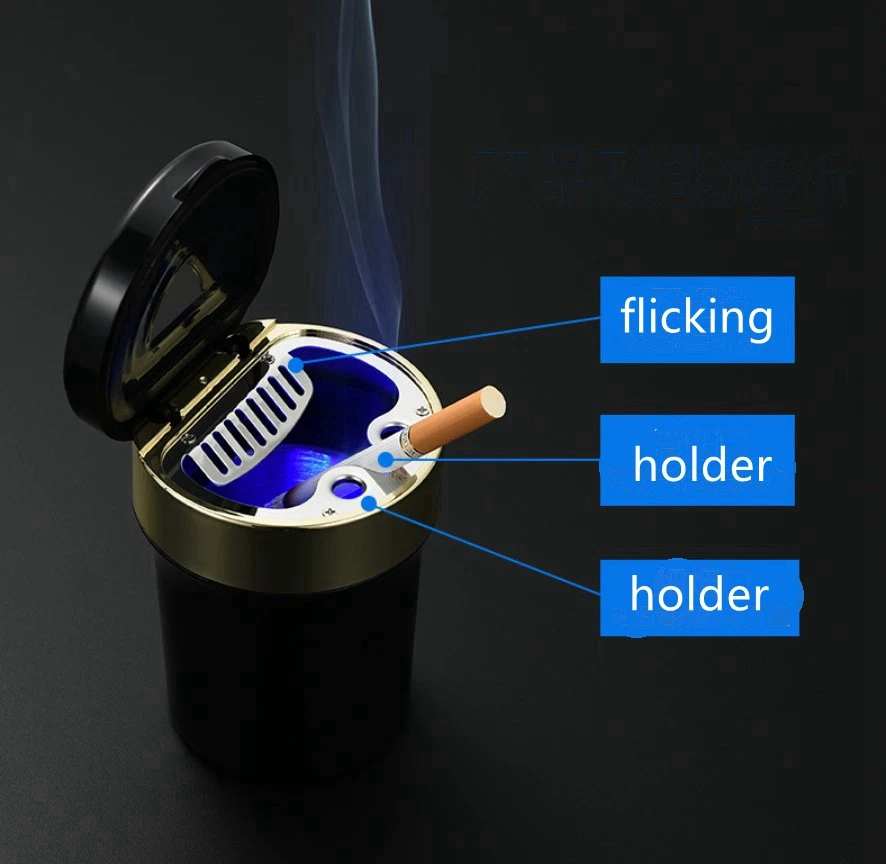 

High Quality Car Led Ashtray Holder Cup with Clock for Toyota Highlander Prado FJ150 Crown Land Cruiser Prius Vitz Corolla Yaris