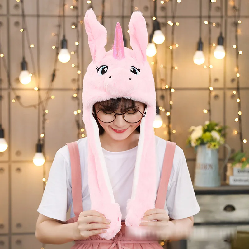 Takara Tomy Покемон Пикачу чучела шапка для куклы Единорог кролик мозаика с человеком-пауком светильник животные плюшевые игрушки шапка для детей рождественские подарки - Цвет: unicorn pink
