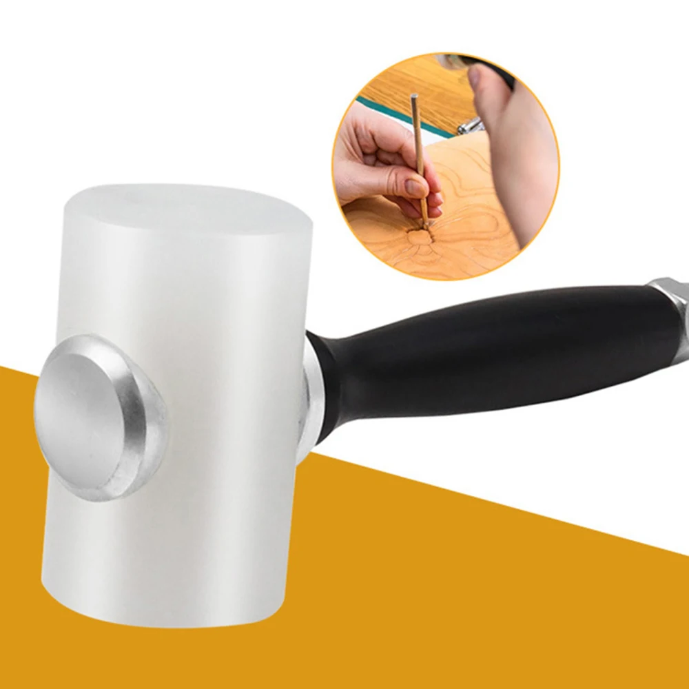 

Leather Carving Hammer High Quality Nylon Wood Handle Cowhide Sewing Club Fashion DIY Hand Tools Stainless Steel Hammer