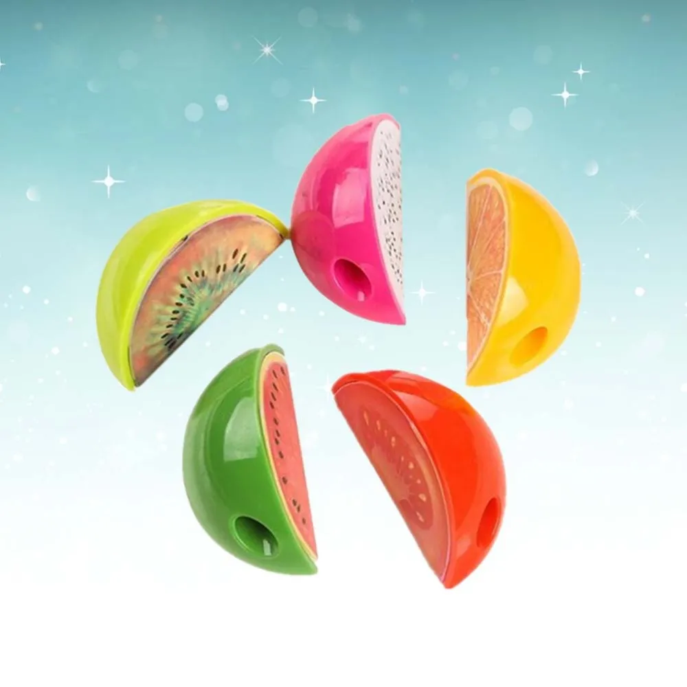 

5pcs Fruit Design Sharpener Pencil Sharpener Students Stationery Supplies for Kids Children (Random Type)