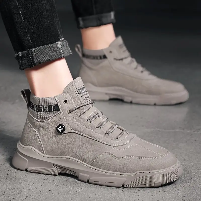 

2021 New High-top Winter Men Thick Warm Waterproof Non-slip Snow Boots Autumn Male Platform Casual Sneaker Tennis Sport Shoes