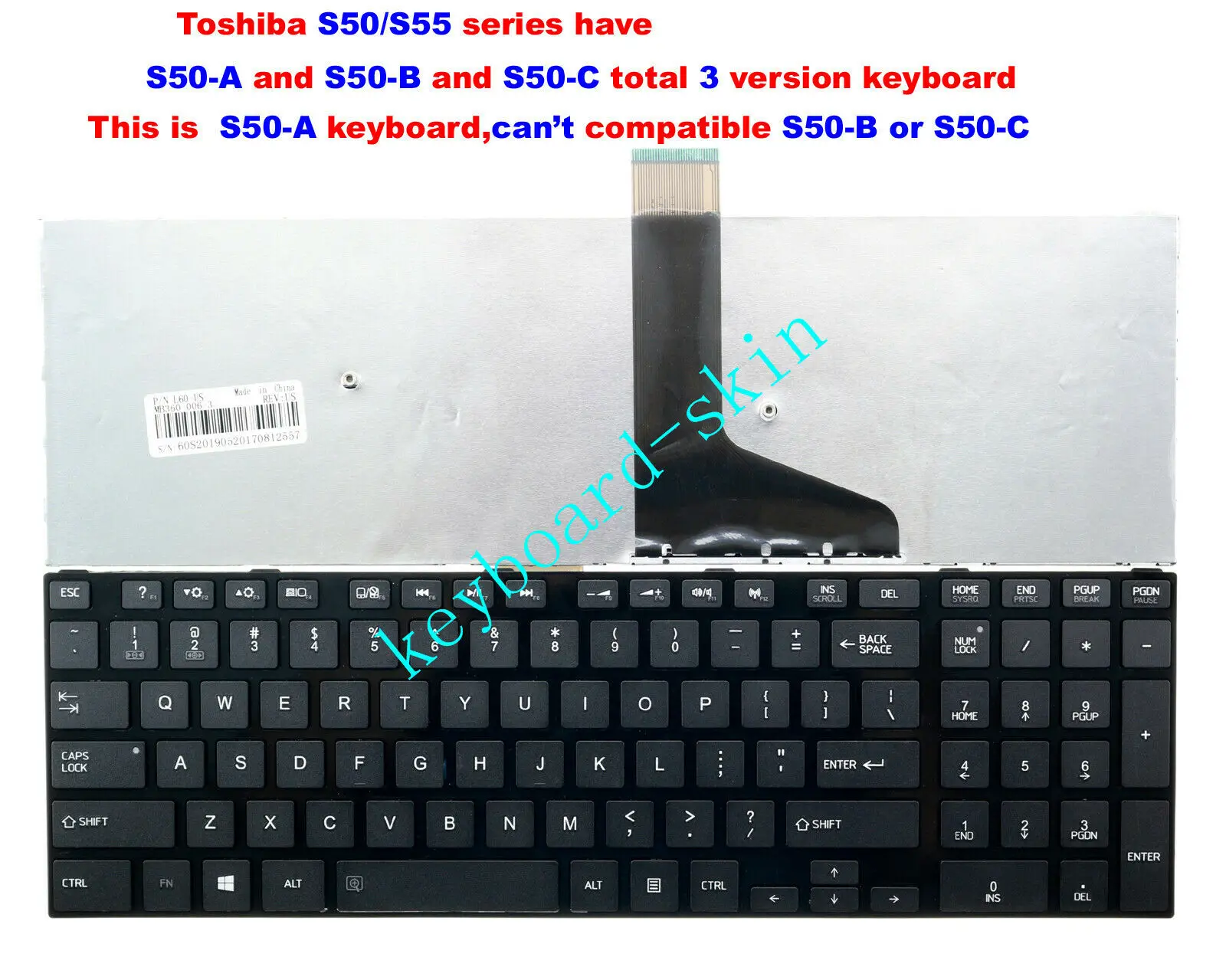 New US Chiclet without backlit Keyboard for Toshiba Satellite S50-A S50D-A S50t-A S55-A S55D-A S55t-A S55-S5188 S50-A-00G laptop