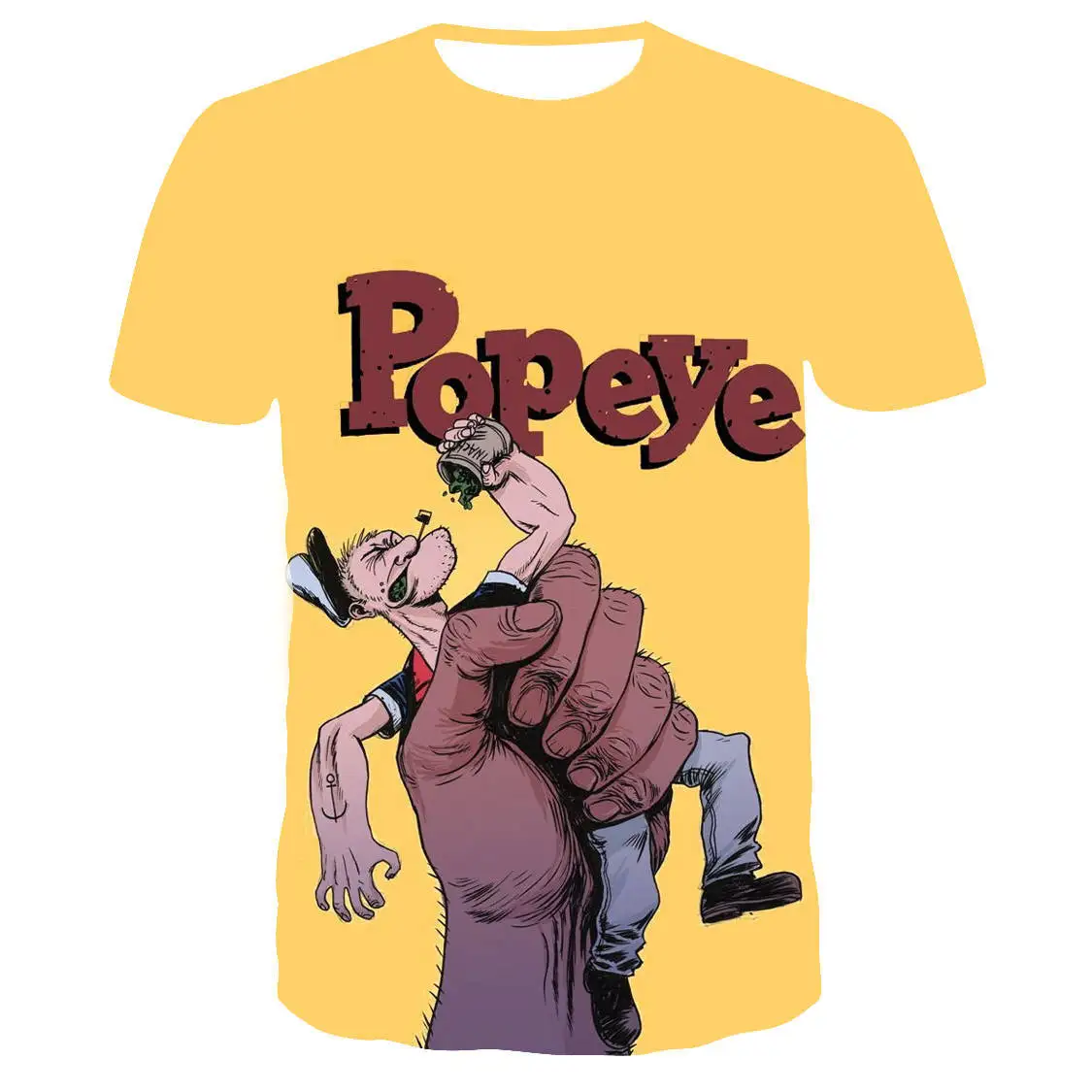 Модная дизайнерская футболка с мультяшным аниме Popeye для мужчин/женщин футболки 3D
