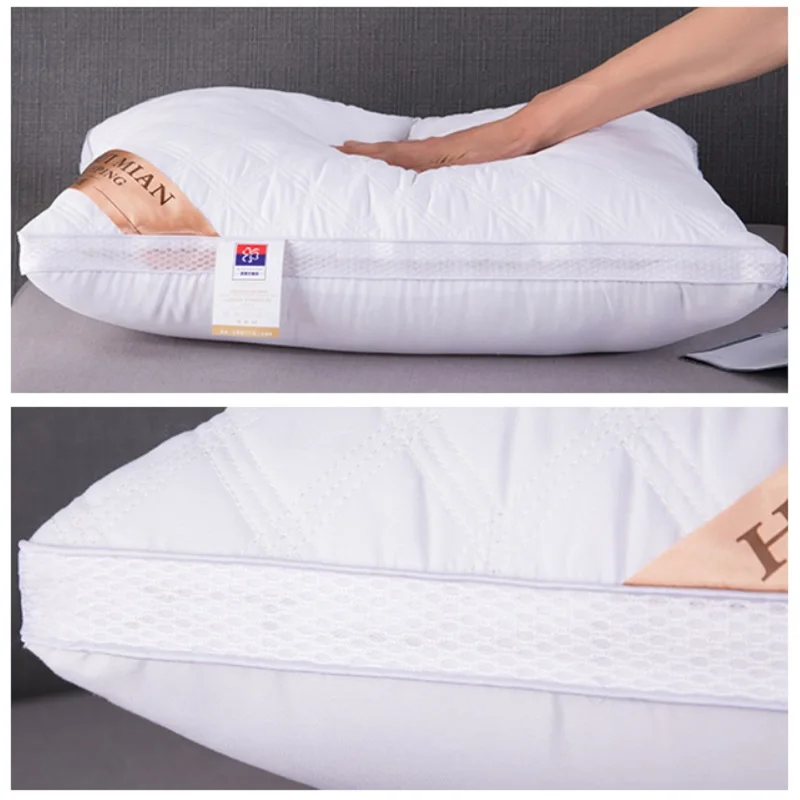 Новинка 2021 модная Белая Подушка из мягкой ткани с перьями эластичная для сна