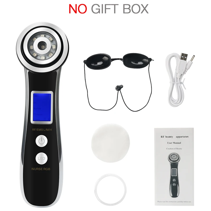 NO GIFT BOX Радиочастотный Электрический светодиодный светильник для фотонов, терапия, RF EMS, омоложение кожи, подтяжка лица, подтяжка, массаж, уход за кожей - Цвет: NO GIFT BOX