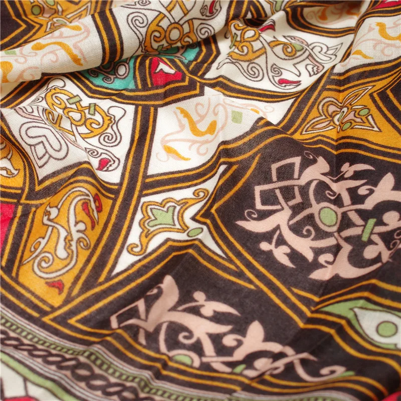 

Autumn and winter lady Luxury brand cotton material scarf women's Cotton Fashion silk scarves New style Print Sunscreen shawl