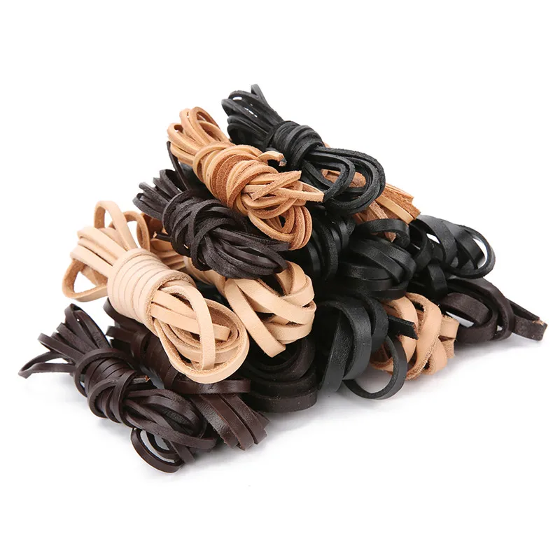 

2meters Brown Black Flat Genuine Necklace Leather Cord 2mm 3mm 4mm 5mm 6mm 8mm Thread Bracelet Leather Rope Diy Jewelry Making