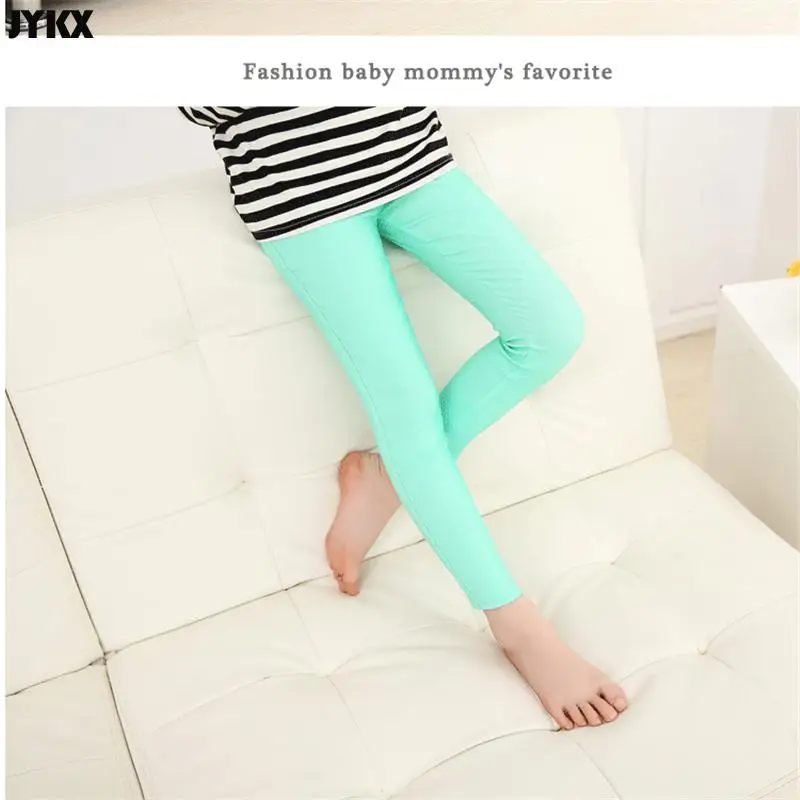 2021 для маленьких девочек брюки Сезон весна осень Яркие Цвет эластичные узкие