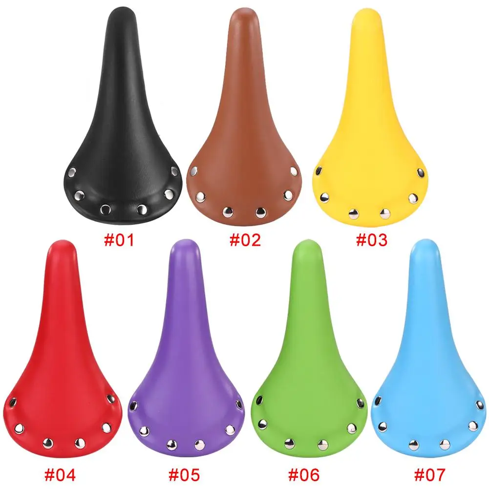 Винтажное кожаное седло для велосипеда черное коричневое езды на