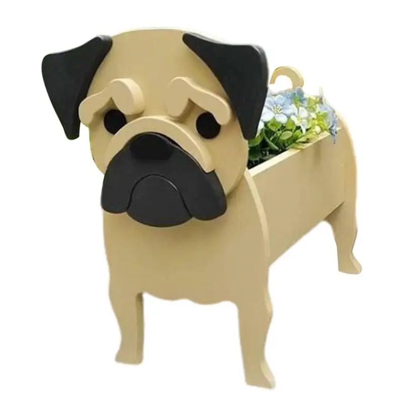 

Dog Planter Animal Shaped Cartoon Succulent Planter Wooden Flower Pot Deco Garden Decoration Supplies Cultivate Flower Seedlings